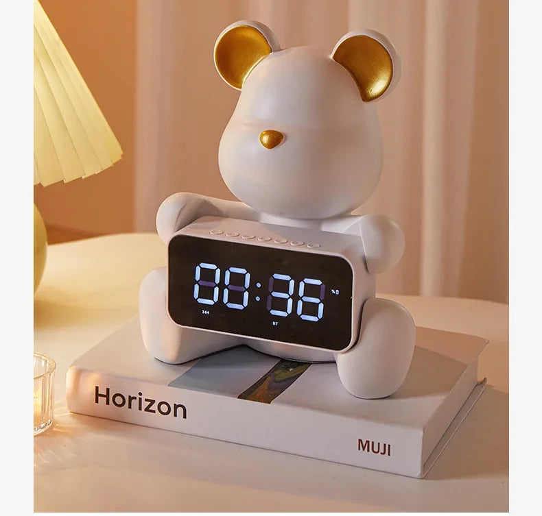 réveil lumineux forme ourson résine céramique