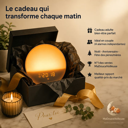 Réveil lumineux simulateur d’aube noctarise cadeau anniversaire noel fete 