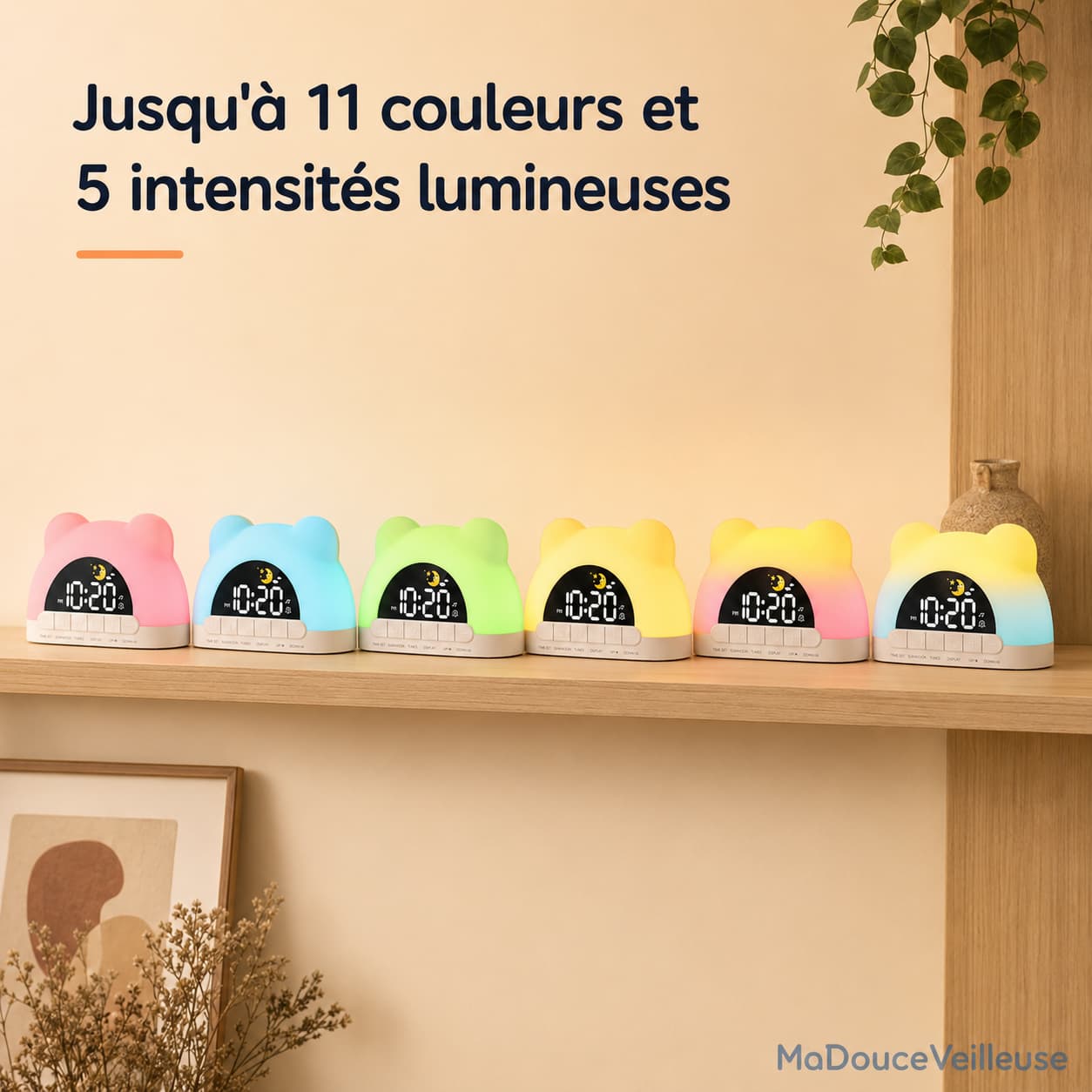 Réveil interactif pour enfant multicolore