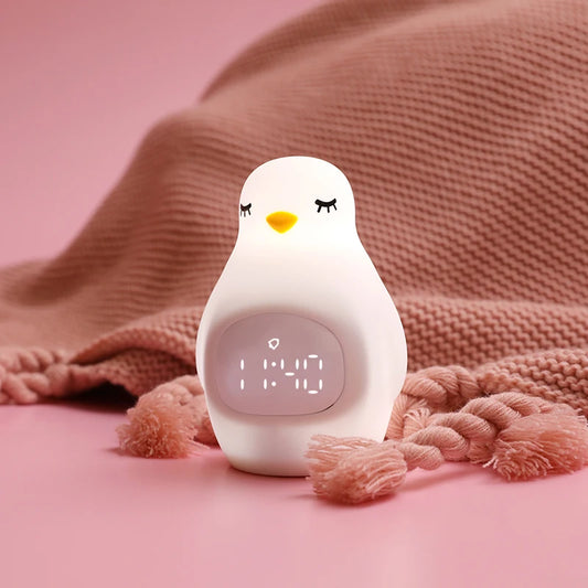 réveil pingouin enfant LED avec veilleuse
