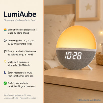 Réveil simulateur d'aube enfant - LumiAube