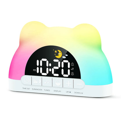 réveil veilleuse colorée double alarme LED
