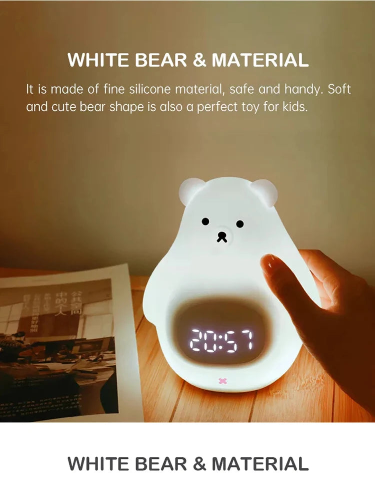 réveil veilleuse design ourson avec minuterie