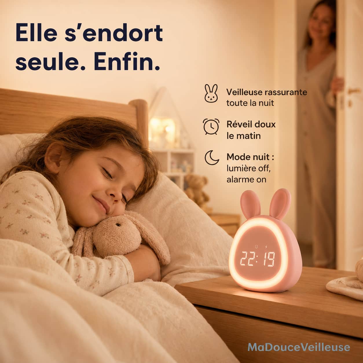 Veilleuse lapin réveil pour enfant longue autonomie