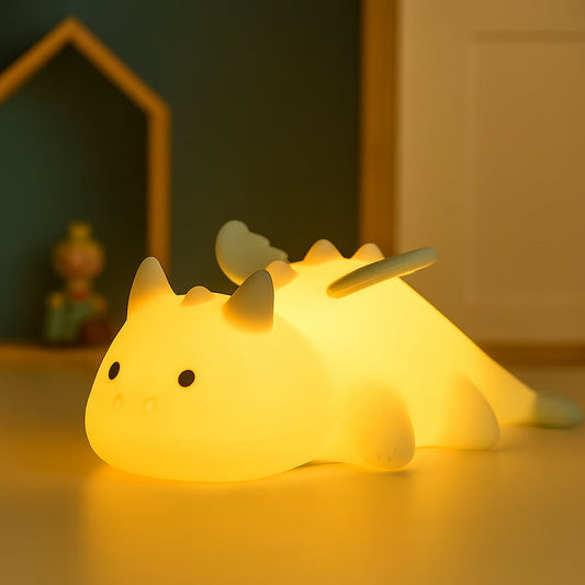 Veilleuse dragon LED pour bébé et enfant, design mignon et apaisant