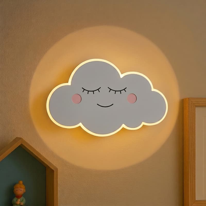 Veilleuse murale nuage endormi rose enfant Madouceveilleuse