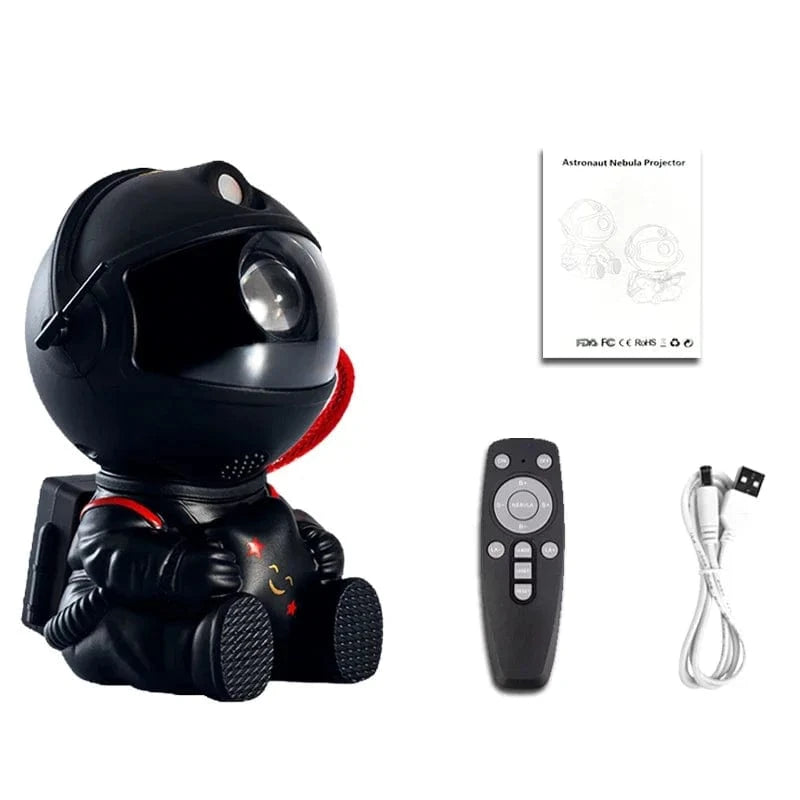 astronaute avec une étoile projecteur LED de ciel étoilé noir astronaute avec une étoile projecteur LED de ciel étoilé noir