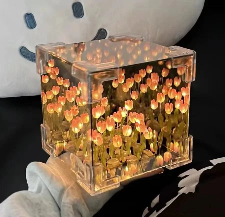 Veilleuse fleur - Flowerbox Rose Madouceveilleuse