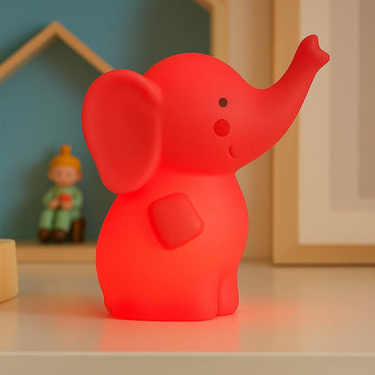 Veilleuse éléphant bebe | LumiPhant Rouge Madouceveilleuse
