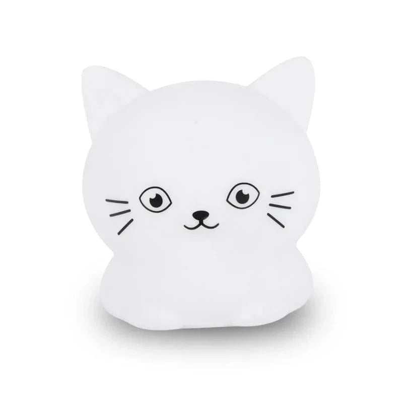Veilleuse Chat Pour Enfant – Lumière Multicolore Changeante, Dimensions 10,5x9,5x19 Cm, Fonctionne Sur Piles (non Fournies)