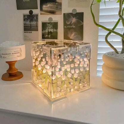 Veilleuse fleur - Flowerbox Violet Madouceveilleuse