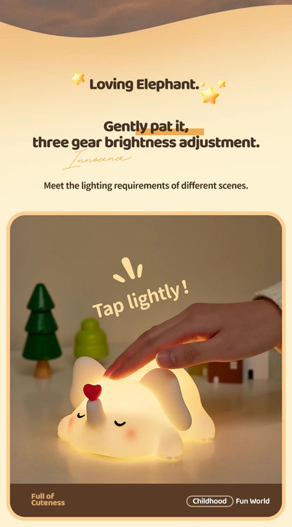 veilleuse LED éléphant silicone certifiée CE
