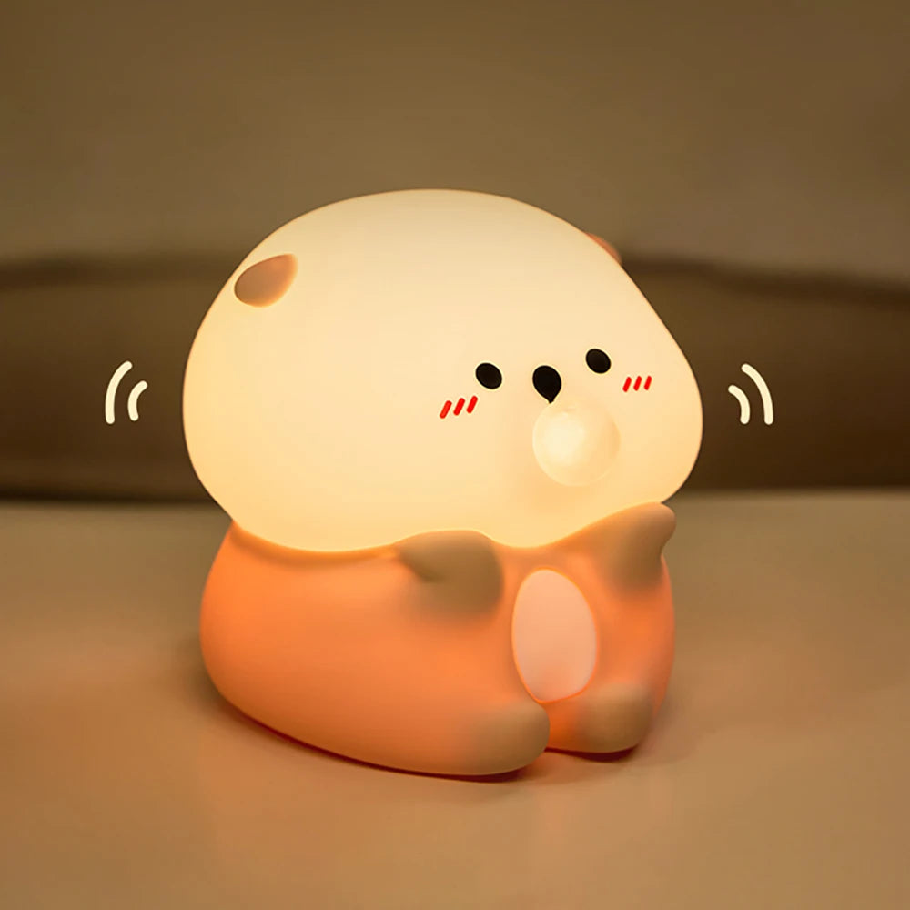veilleuse bébé loutre silicone douce nuit calme