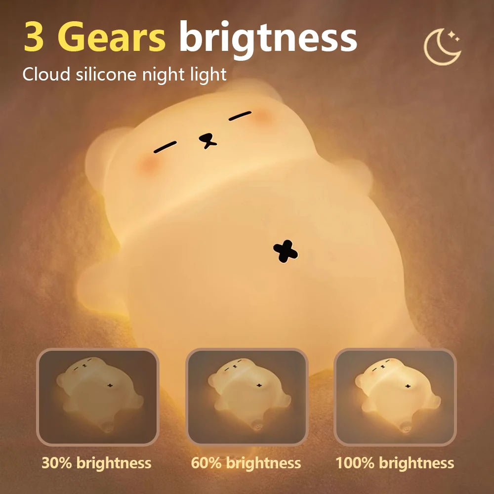 veilleuse bébé ours nuit apaisée silicone