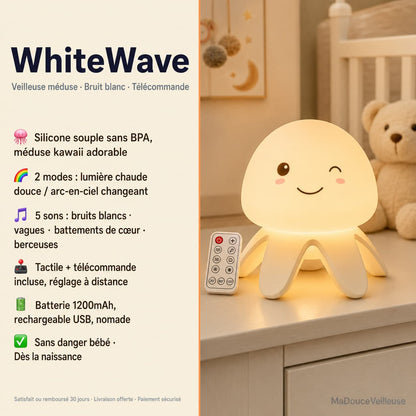Veilleuse méduse bruit blanc - WhiteWave