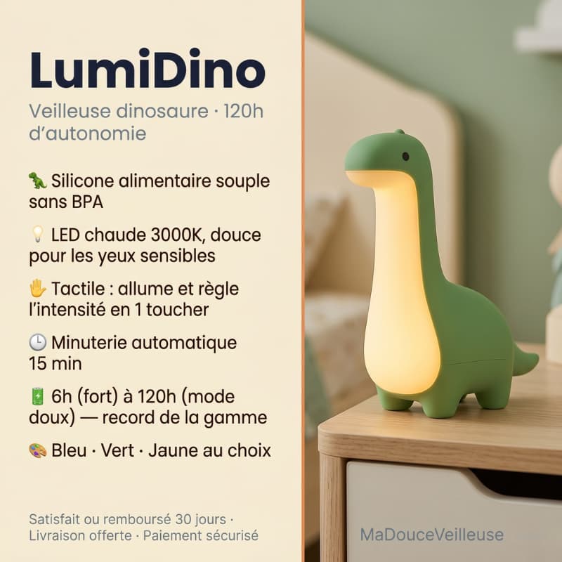Veilleuse dinosaure bébé - LumiDino