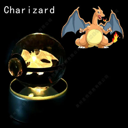 veilleuse dracaufeu 3d boule cristal