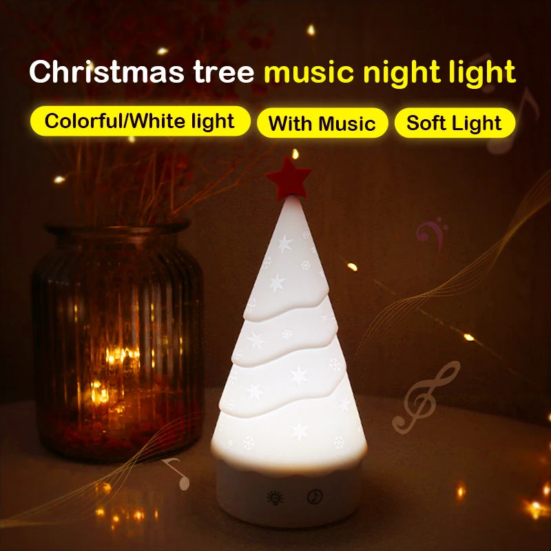veilleuse festive musicale sapin