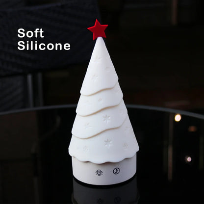 veilleuse festive musicale sapin blanc
