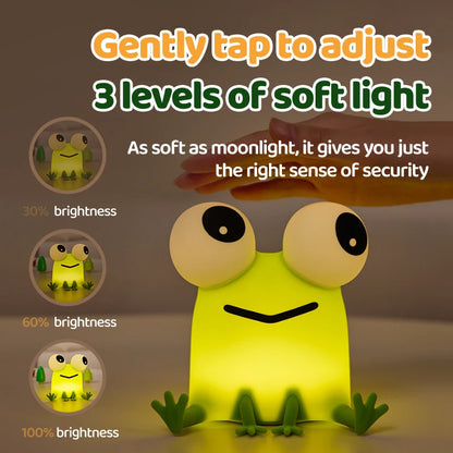 veilleuse grenouille silicone tactile nuit calme