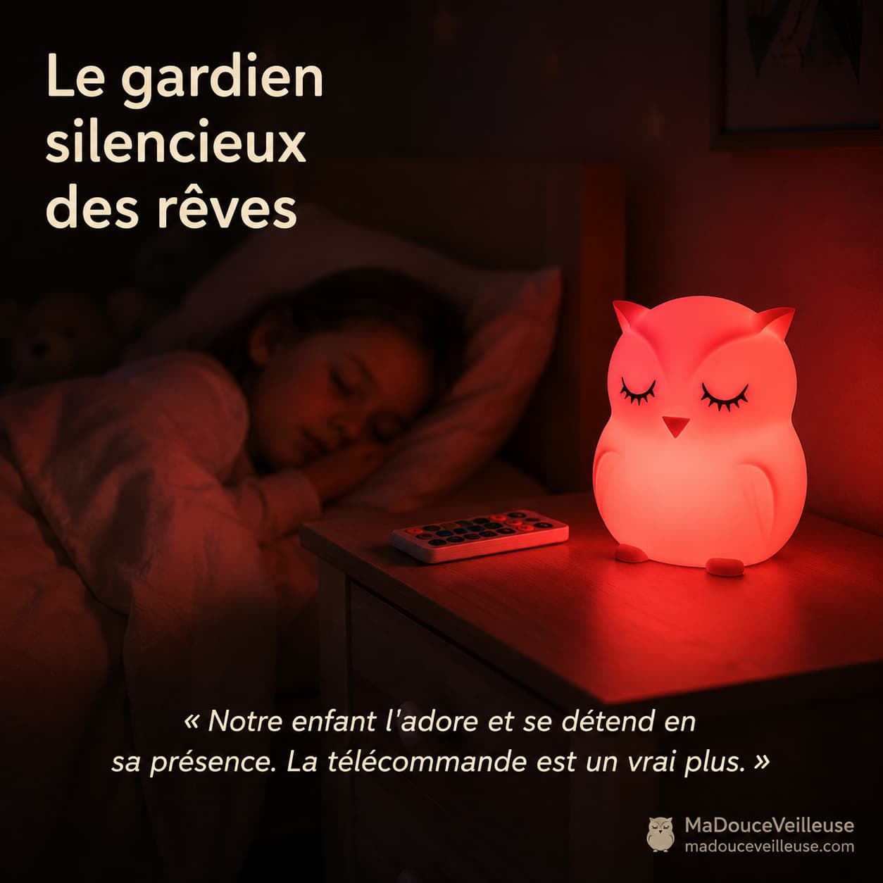 Veilleuse Hibou multicolore en silicone souple sans BPA