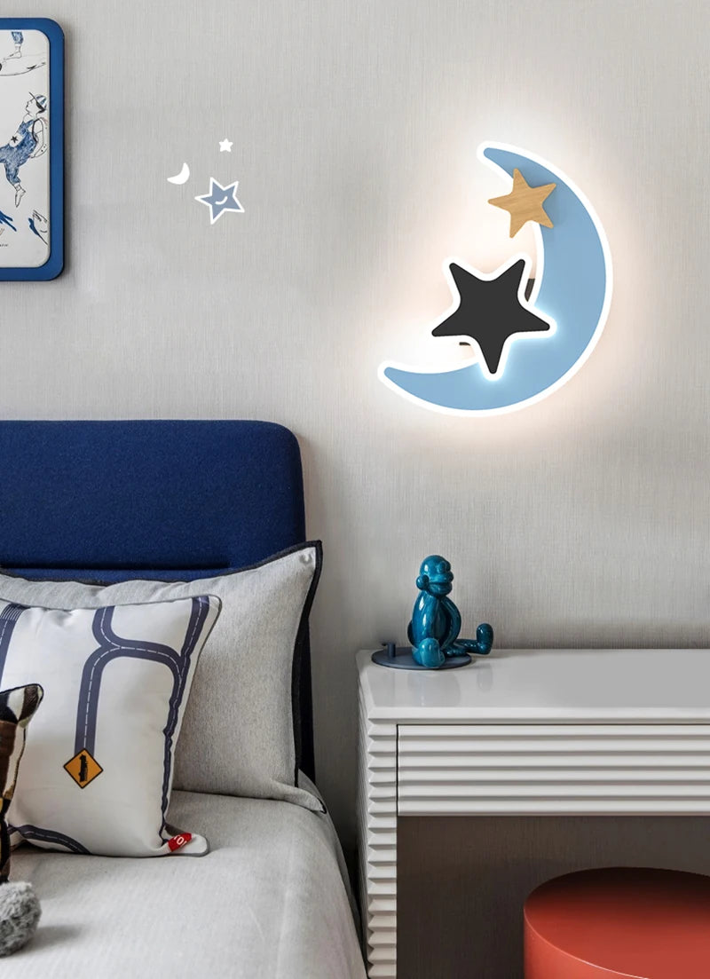 veilleuse murale lune étoile LED chambre enfant

