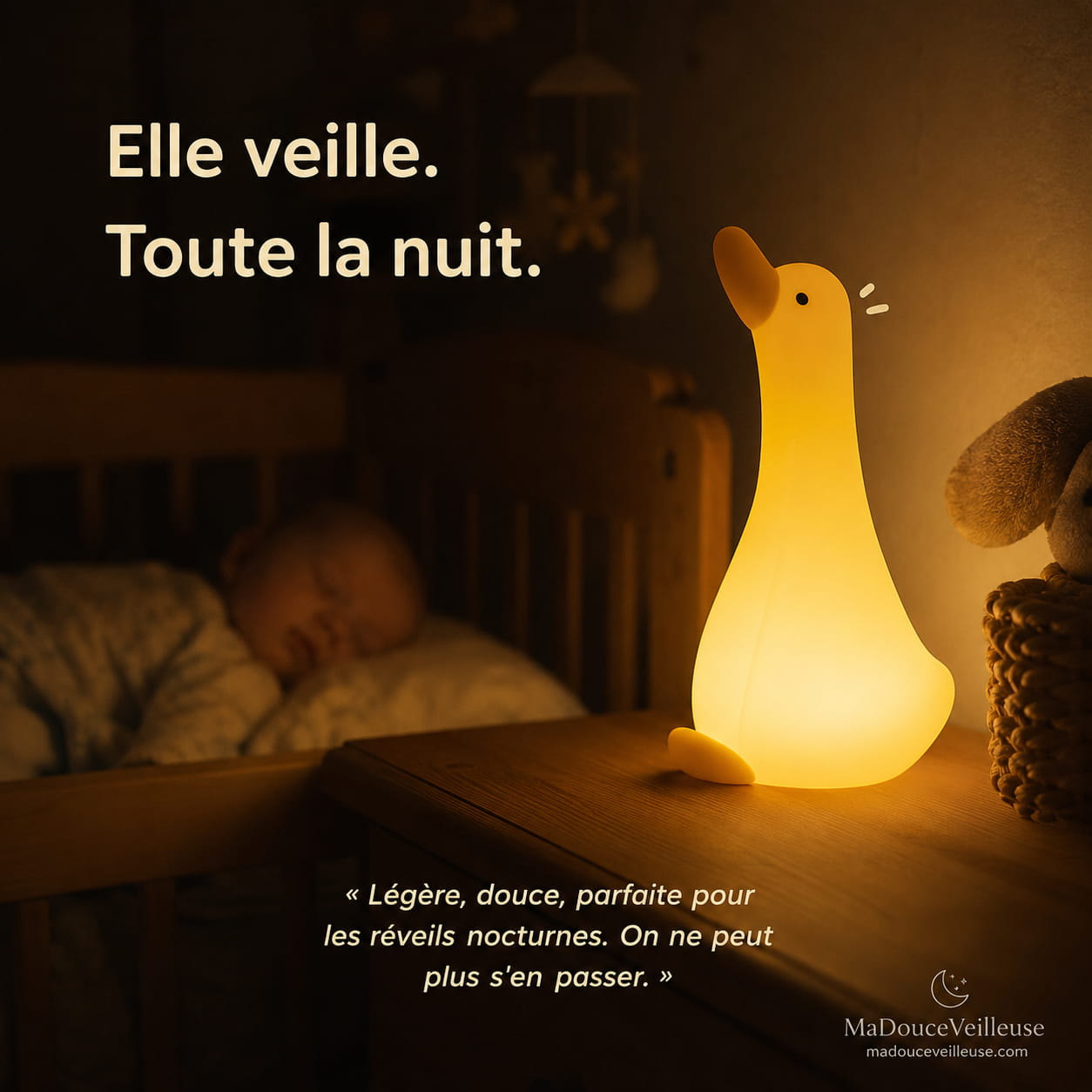 Veilleuse Oie pour Bébé Silicone Souple sans BPA