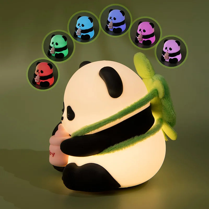 veilleuse panda RGB 7 couleurs changement à la tape