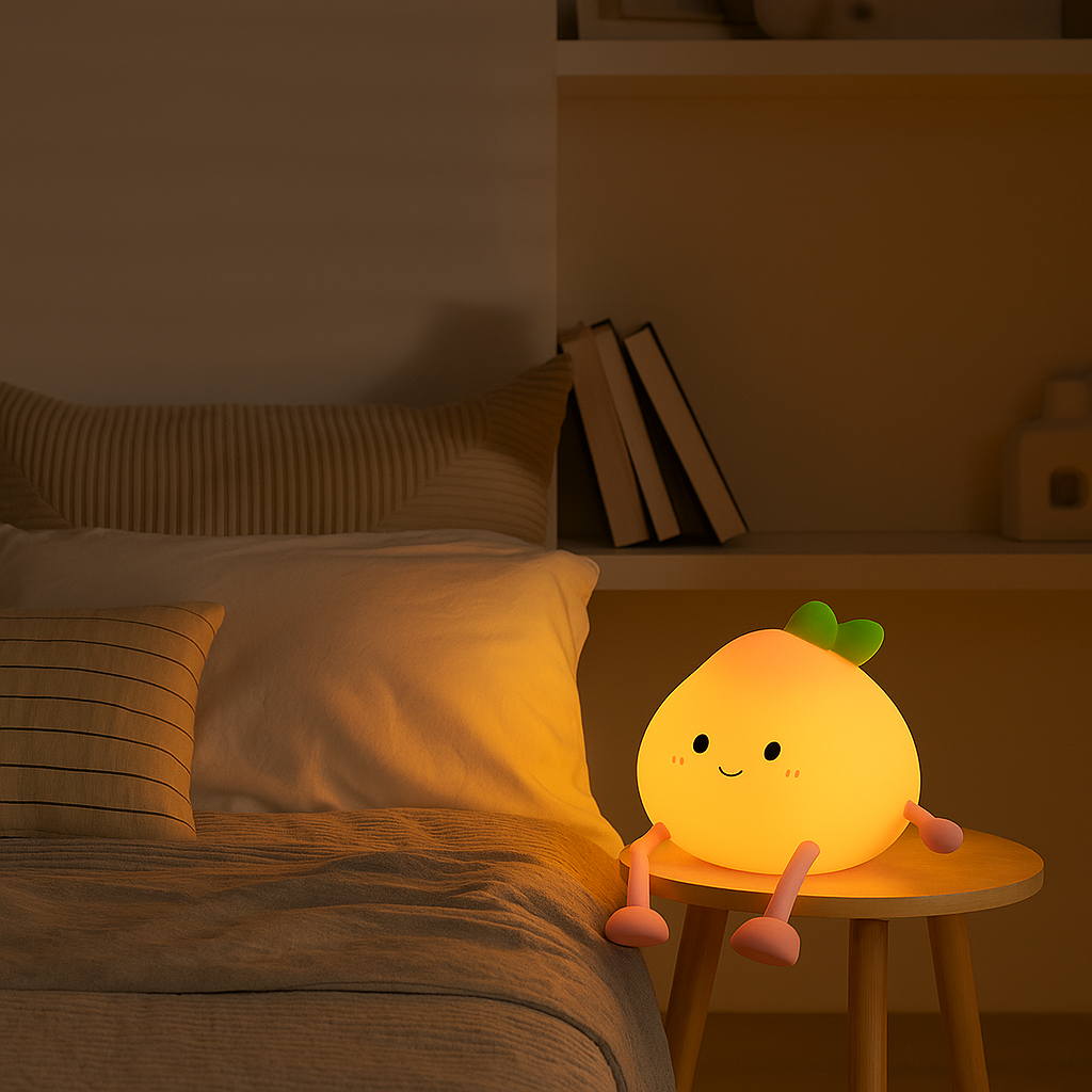 Veilleuse Enfant Pêche Bébé Rechargeable Silicone - Lampe Chevet Souple Dimmable Avec Minuterie, Cadeau Naissance