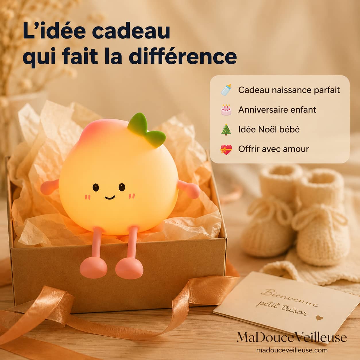 veilleuse peche silicone cadeau naissance bebe enfant 