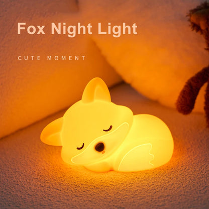 veilleuse renard bébé silicone LED 