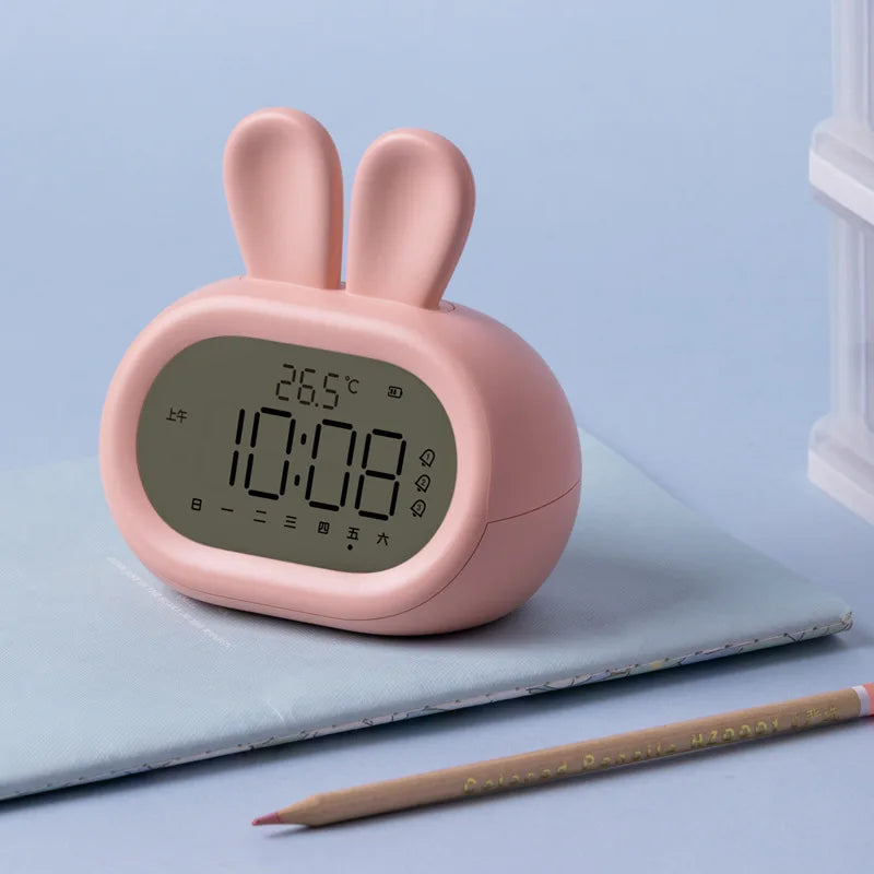 veilleuse réveil lapin rechargeable USB vert

