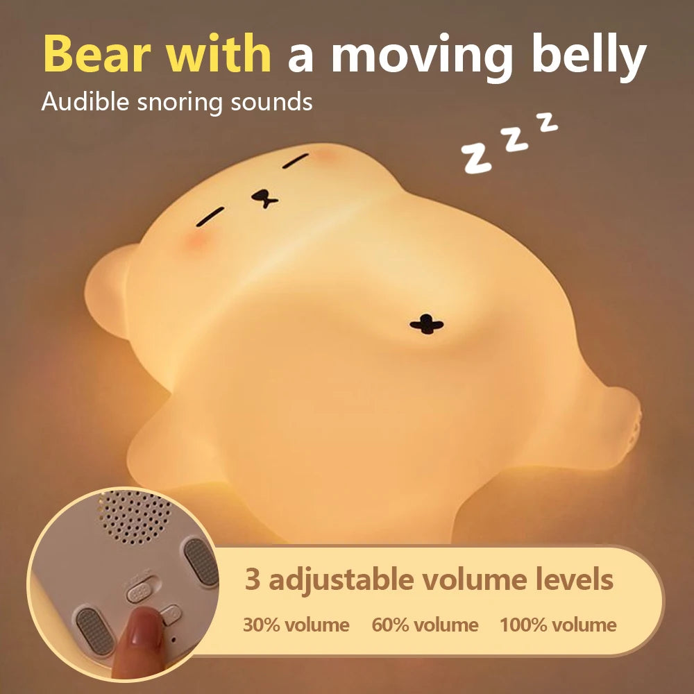 veilleuse tactile silicone forme ours endormi