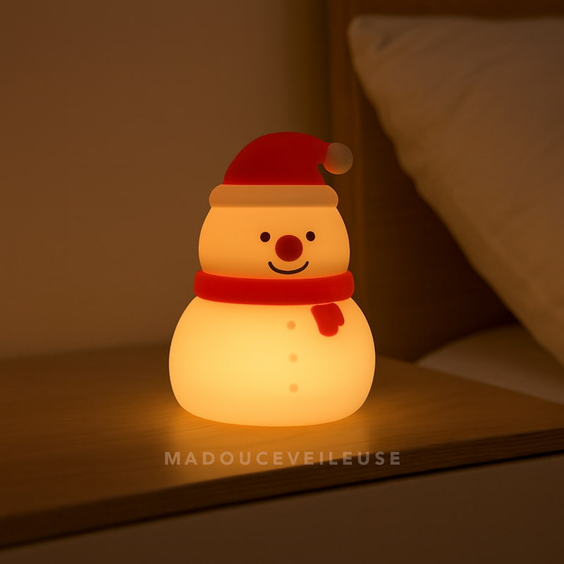 veilleuse bonhomme hiver activation tactile