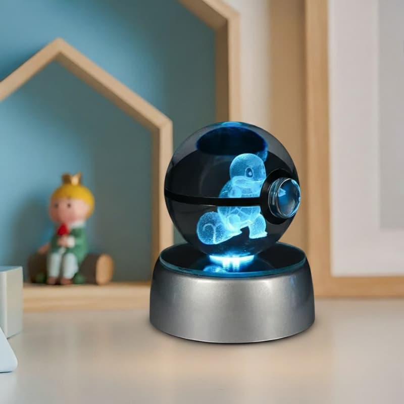 veilleuse carapuce 3d boule cristal