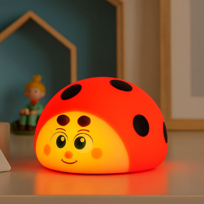 veilleuse coccinelle tactile en silicone douce LED 
