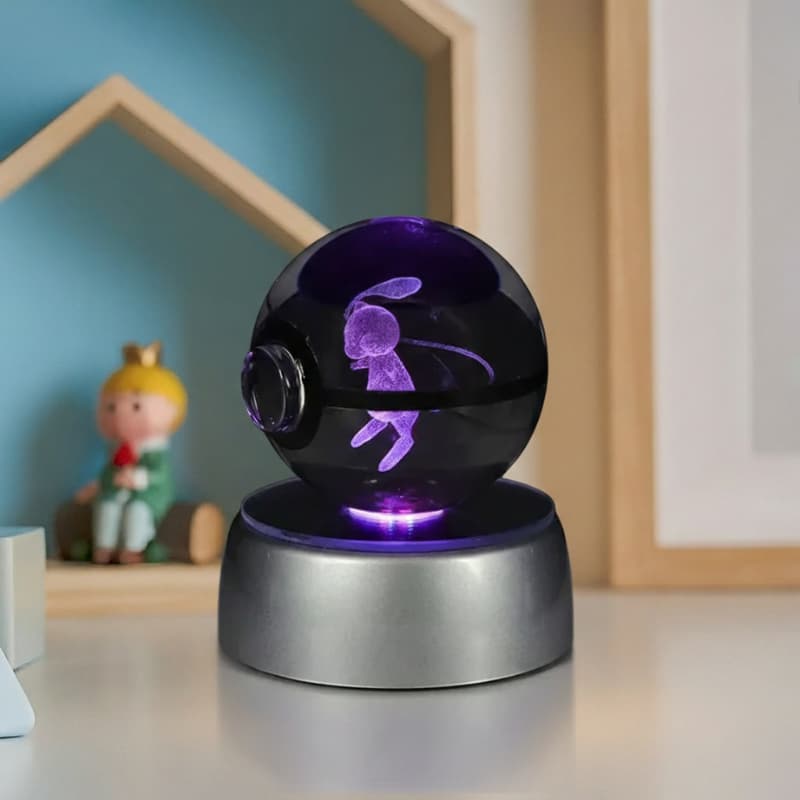 veilleuse mew 3d boule cristal
