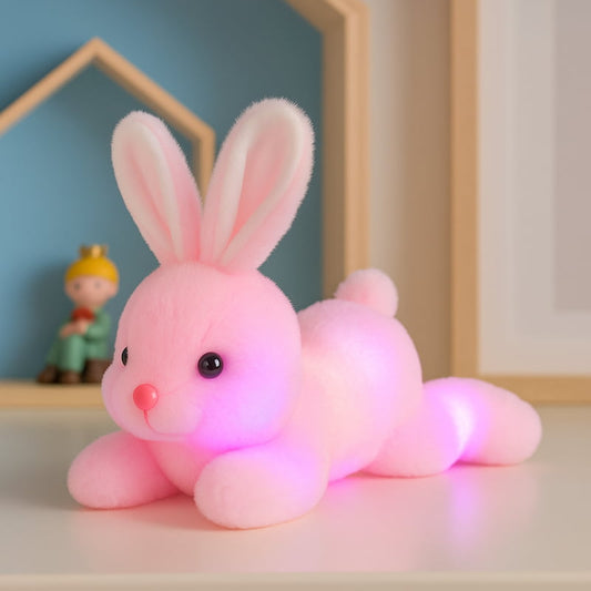 veilleuse peluche licorne lumineuse rose