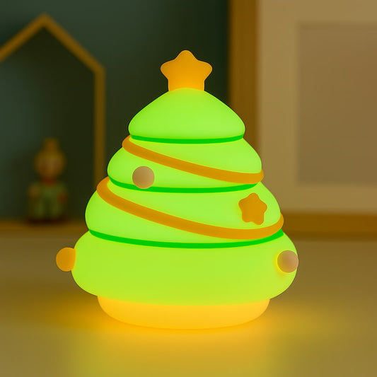 veilleuse sapin de noel silicone lumière douce Fetes de fin dannées